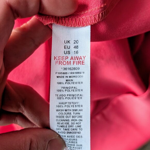 ASOS Design Curve Pink Satin Batwing Mini Dress size US 16 - Picture 8 of 10